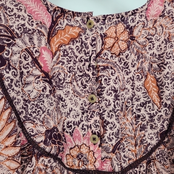 MADEWELL yoked short puff sleeve top in Bali bloom size Medium - Picture 6 of 9